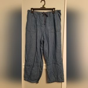 LL Bean Women's Classic Fit Chambray Pants Size L